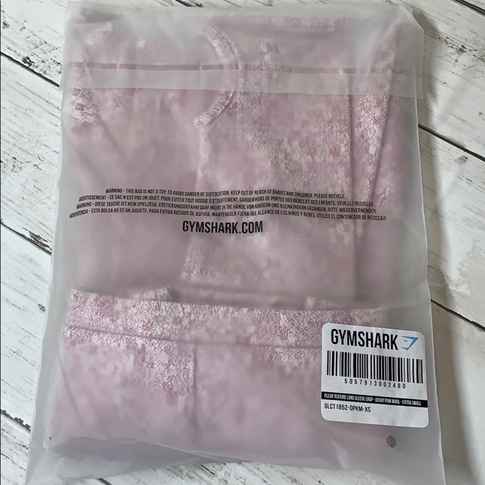 Gymshark fleur texture long sleeve crop dusky pink - Picture 9 of 10